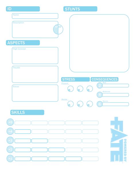 Form Fillable Fate Save Game Character Sheet - Printable Forms Free Online