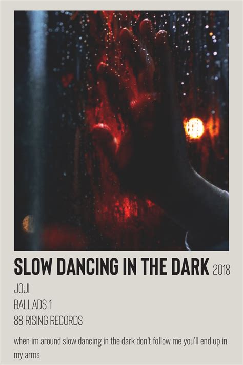 Joji - slow dancing in the dark song poster | Music poster ideas, Music ...