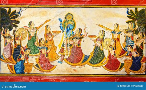 The Decoration of the Dungarpur Palace. Stock Image - Image of fresco ...