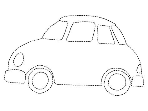 A Simple Car Tracing Worksheet coloring page - Download, Print or Color ...