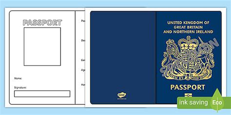 UK Passport Template [Teacher-Made Resource for Students]