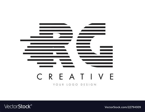 Rg r g zebra letter logo design with black Vector Image