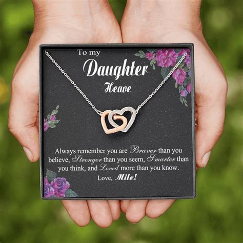 Personalized Daughter Necklace Daughter Birthday Message | Etsy