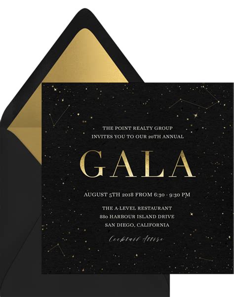 Galaxy Gala Invitations in Designs | Greenvelope.com