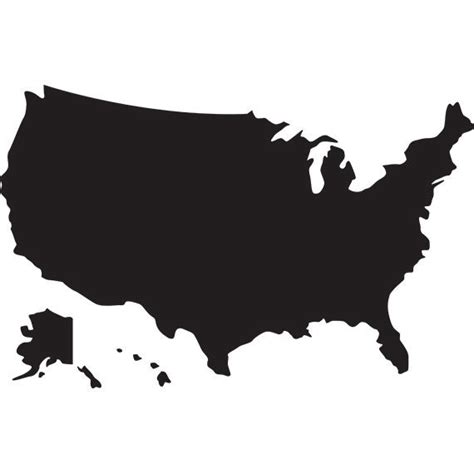 Usa map svg silhouette clipart usa map without states and