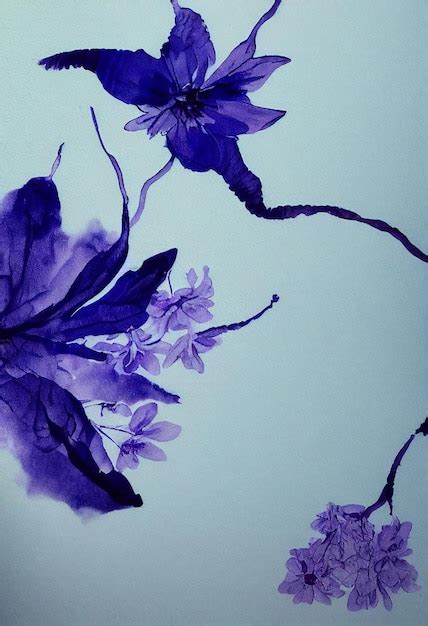 Premium AI Image | chinese ink painting floral , beautiful flowers ...