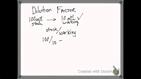 Dilutions using Dilution Factor Bio25 - YouTube