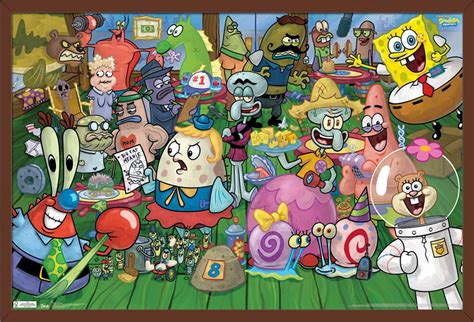 Nickelodeon Spongebob - Character Wall Poster, 22.375" x 34", Framed ...