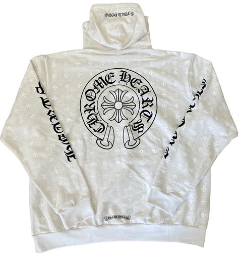 Chrome Hearts Plus Cross Horseshoe Hoodie White - US