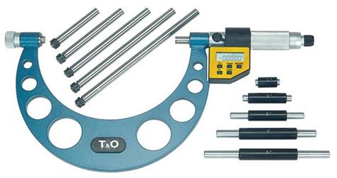 T&O 0-6" Electronic Outside Micrometer Set w/Interchangeable Anvils ...