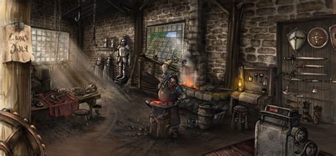 fantasy blacksmith shop - Google Search | Trifogli, Volpe