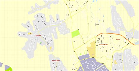 Port Moresby Printable Map Papua New Guinea, exact vector City Plan ...