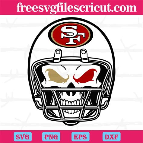 San Francisco 49Ers Skull Helmet, Vector Svg - free svg files for cricut