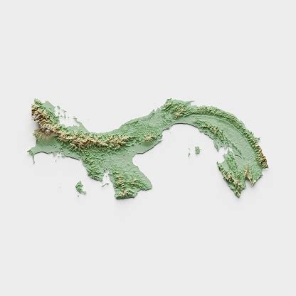 Panama Topographic Relief Map 3d Render Stock Photo - Download Image ...