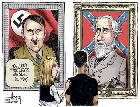 Political cartoon U.S. Hitler Confederate racism white nationalism ...