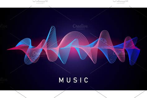 Abstract sound waves. Voice or music digital visualizations for ...