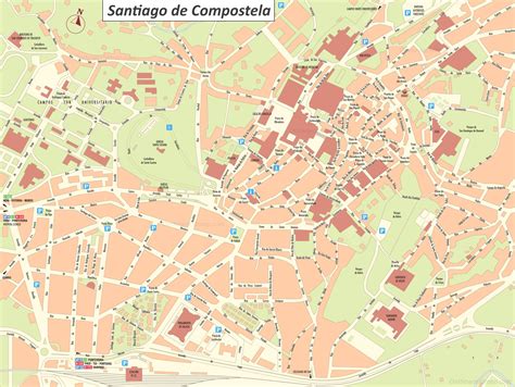 Santiago de Compostela tourist map