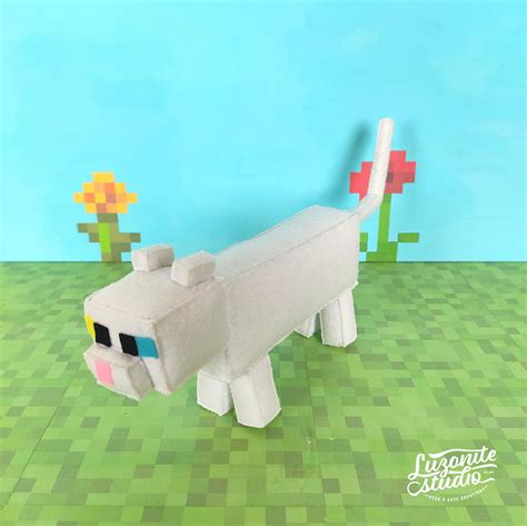 Minecraft White Cat Inspired Stuffed Animal Handmade Felt - Etsy Australia