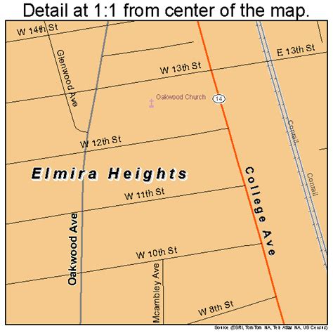 Elmira Heights New York Street Map 3624251