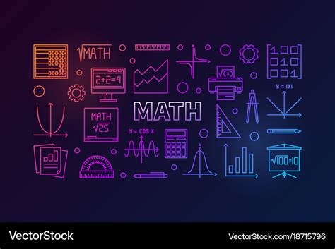 Math colorful horizontal banner Royalty Free Vector Image