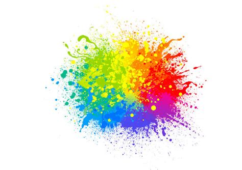 Papercraft Craft Supplies & Tools Scrapbooking Ink Splatter Art Rainbow ...