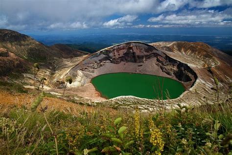 Mount Zao is a complex volcano on the border between Yamagata and ...