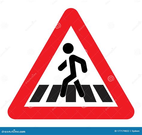 Zebra crossing road sign stock illustration. Illustration of caution ...