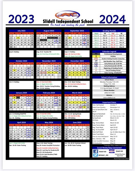 Updated 2022-2023 Calendar, Approved 2023-2024 Calendar