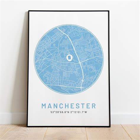 Manchester City Stadium Map Poster Photo Art Print Man City | Etsy