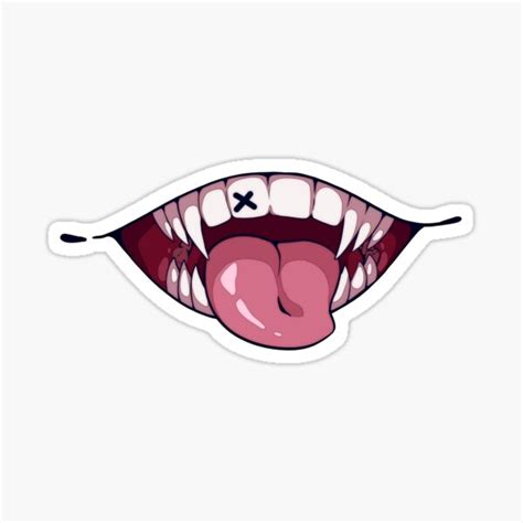 "Anime vampire smiling mouth" Sticker for Sale by AnGoArt | Redbubble