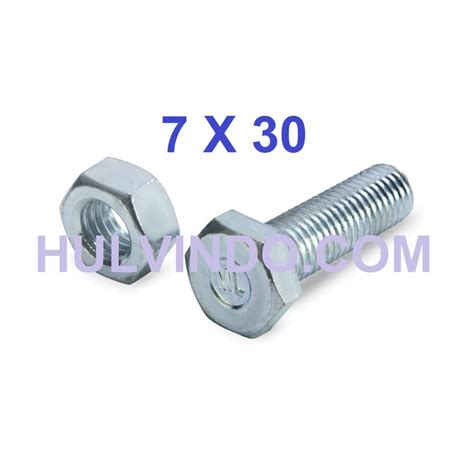 Jual BAUT MUR HEX PUTIH M7 X 30 / BMP / BAUT HEXAGON / BOLT NUT ...