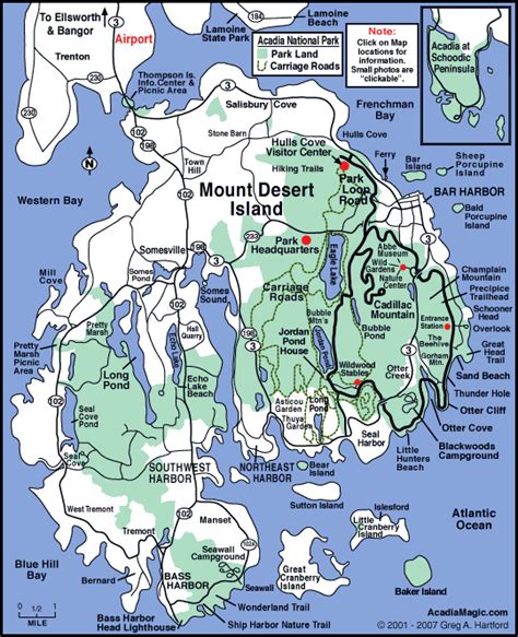 Acadia National Park Map, Acadia Map Mount Desert Island Maine