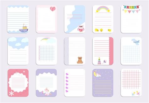 Premium Vector | Kids notebook page template | Kids notebook, Kids ...