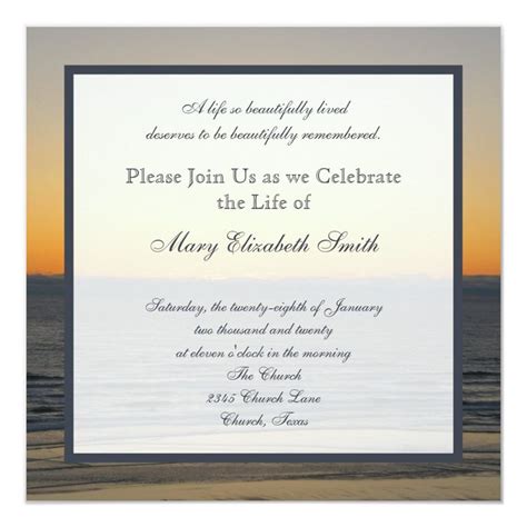 Celebration of Life Invitation - Arts & Entertainment - Party ...