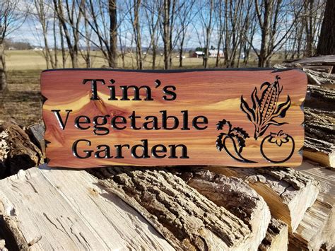 Custom Outdoor House Sign Vegetable Personalized Garden Sign Back Yard ...