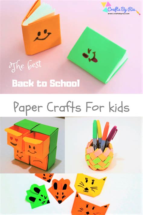 4 Fun Back to School Paper Crafts | Crafts By Ria - Crafts By Ria