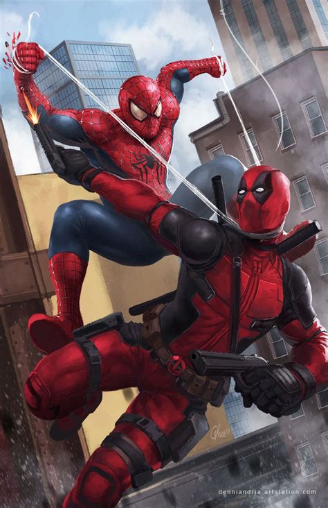 Deadpool vs spiderman, denni andria on ArtStation at https://www ...