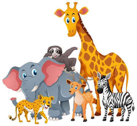 Wild animals in group 368902 Vector Art at Vecteezy