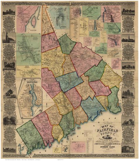 Map of Fairfield County CT 1856