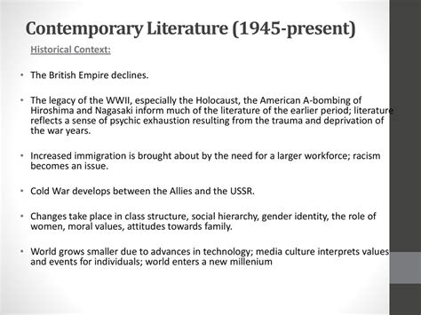 Contemporary Literature - ppt download