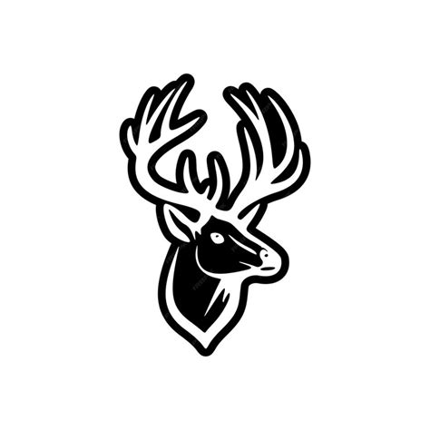 Premium Vector | Minimalist deer logo design in a bw vector