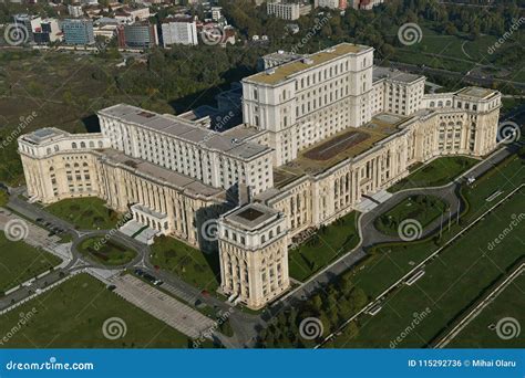 Bucharest, Romania, October 9, 2016: Aerial View of the Palace of the ...