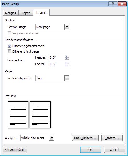 Microsoft word different first page header but not footer - copaxtarget