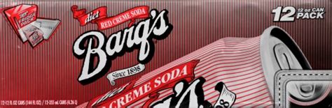 Barq's Diet Red Creme Soda, 12 Cans/12 Fl Oz - Kroger