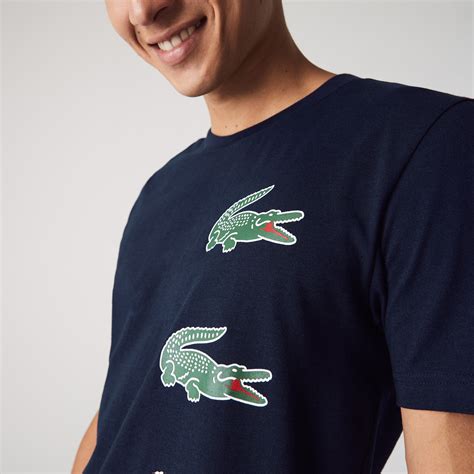 Men's Lacoste SPORT Crew Neck Crocodile Print T-shirt | LACOSTE