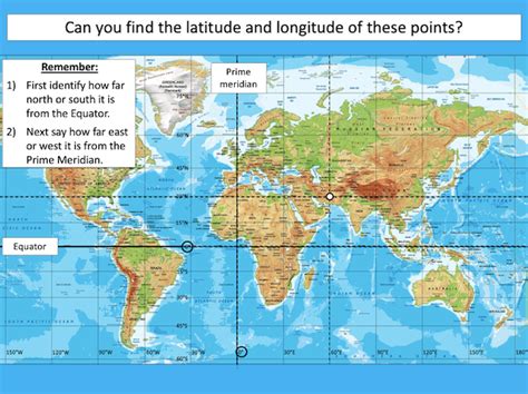 Finding latitude and longitude coordinates on a world map - Teach It ...