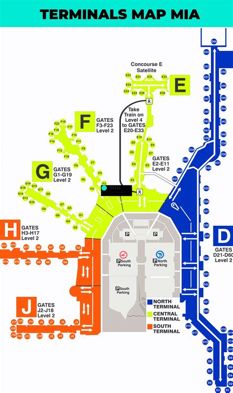 Terminal map airport Miami international airport | Gate Mia