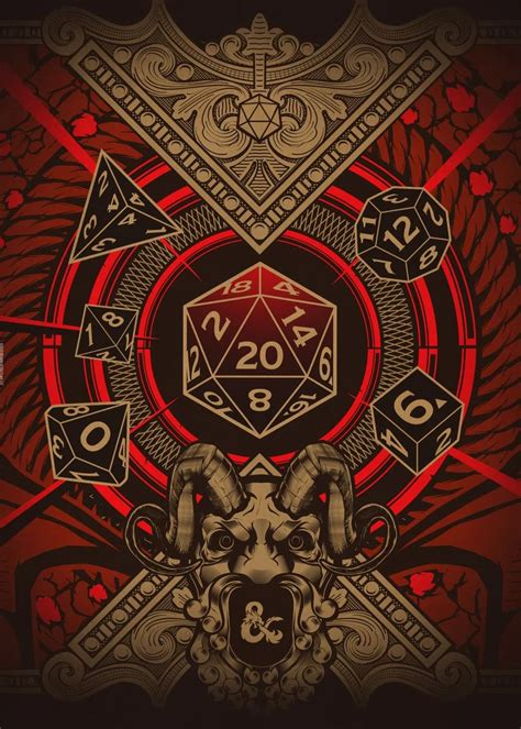 'Dice Set Red' Poster, picture, metal print, paint by Dungeons and ...