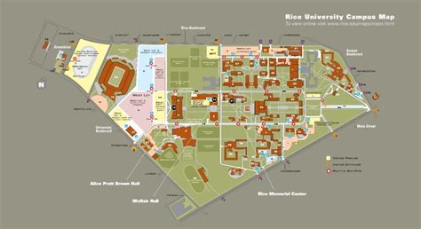 University campus, Campus map, Rice university