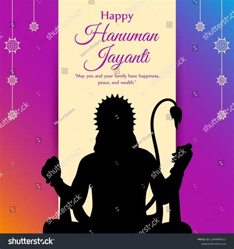 Vector Illustration Happy Hanuman Jayanti Wishes Stock Vector (Royalty ...